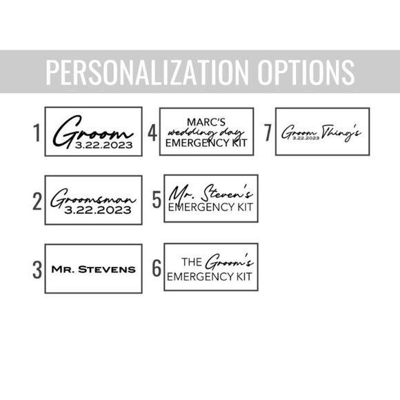 Personalized Groom Emergency Kit, Wedding Day Emergency Kit, Groomsman Gift, Gro - Picture 5 of 6